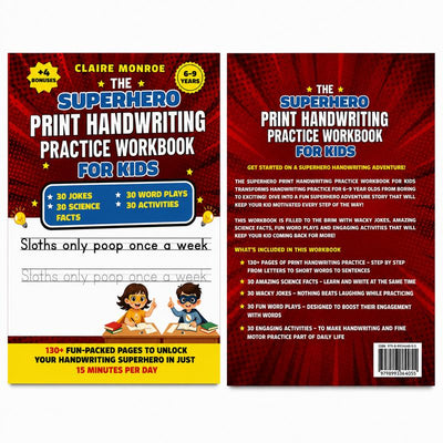 Superhero Handwriting Book