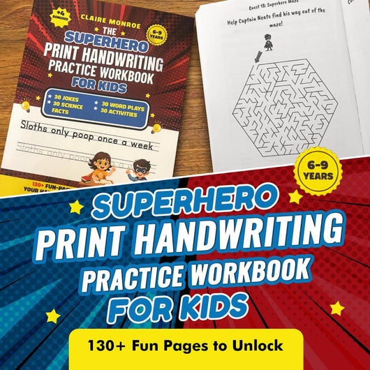 Superhero Handwriting Book